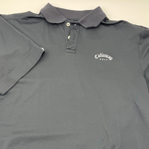 Callaway Mens Classic Golf Black Polo Shirt Large Breathable Performance‎ - Picture 10 of 11